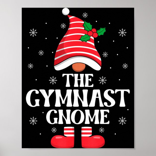 Gymnast Gnome Christmas Family Matching Group Funn Poster (Framsidan)