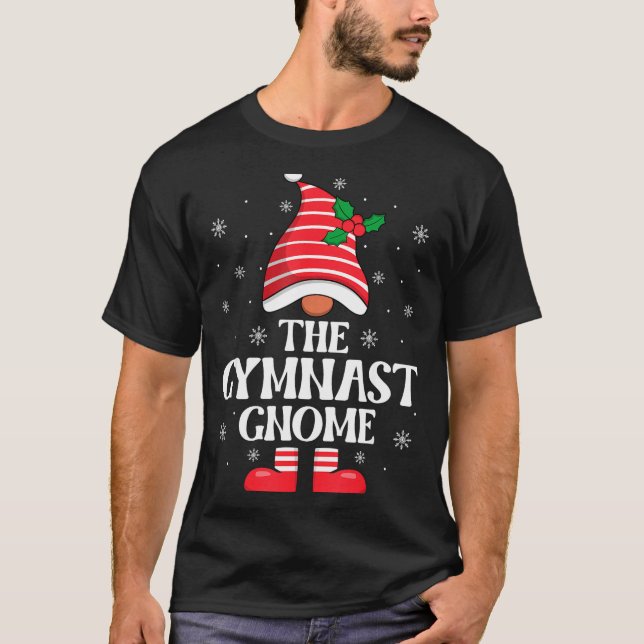 Gymnast Gnome Christmas Family Matching Group Funn T Shirt (Framsida)