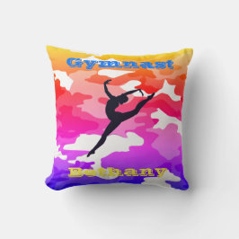 Gymnast Golv Beam Vault Pub Rainbow Camouflage Kudde