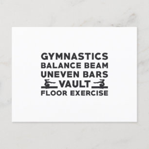Gymnast Gymnastics Balance Beam Uneven Pub Vault Vykort