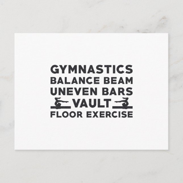 Gymnast Gymnastics Balance Beam Uneven Pub Vault Vykort (Framsida)
