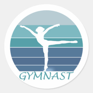 GYMNAST- I KÄRLEK GYMNASTICS. RUNT KLISTERMÄRKE