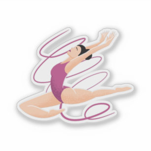 Gymnast Illustration Klistermärken