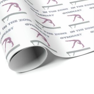 Gymnast in Zon Balance Beam Gymnastics Presentpapper
