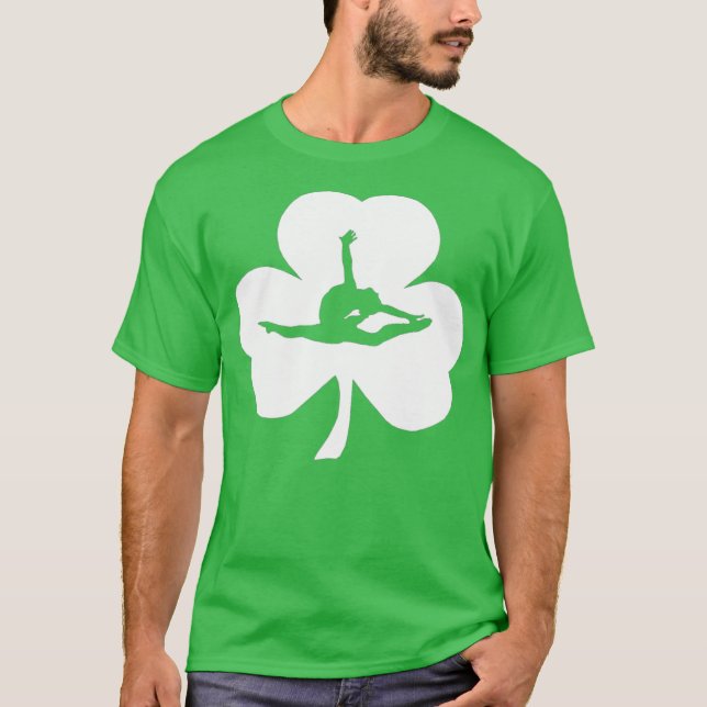 Gymnast Irish Shamrock  Gymnastics St Patricks T Shirt (Framsida)