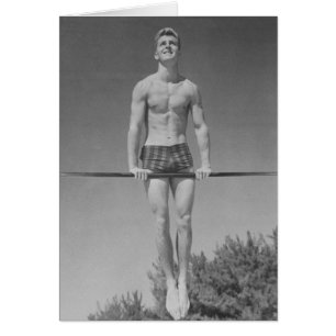 Gymnast-kort för vintage hälsningskort