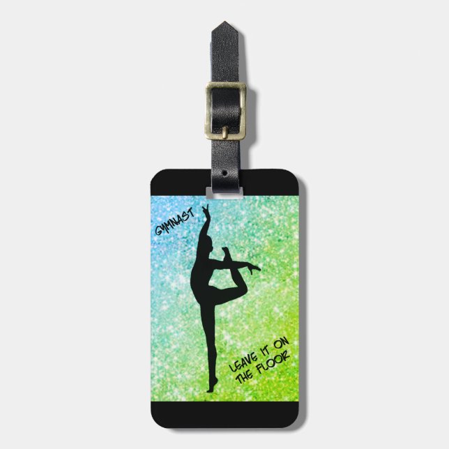 Gymnast Lämnar den på Grönten för Personligen Golv Bagagebricka (Vertikal Framsida)