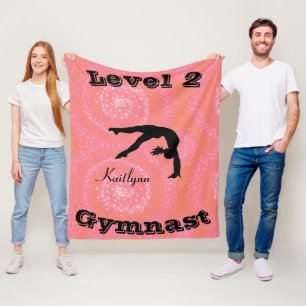 Gymnast Level Fleece Blanket w/Hennes Level # & Na