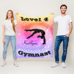 Gymnast Level Fleece Blanket w/Hennes Level # & Na