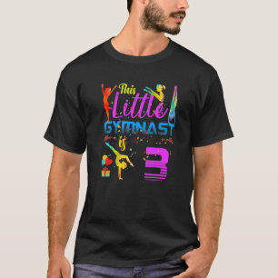 Gymnast Little 3 Födelsedagsfest Flip Jump Tumble T Shirt