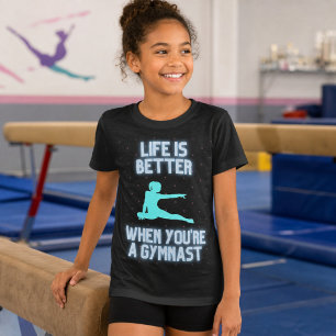 Gymnast Livet är Bättre Roligt Gymnastik Citat T Shirt