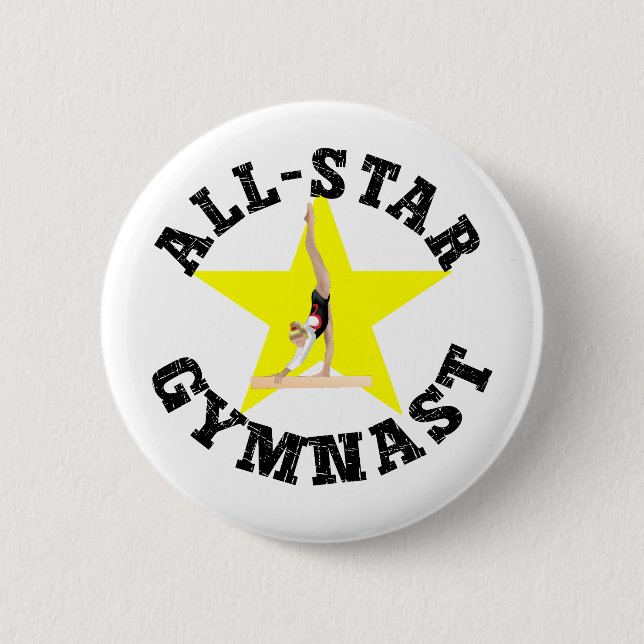 Gymnast med alla stjärnor knapp (Framsida)