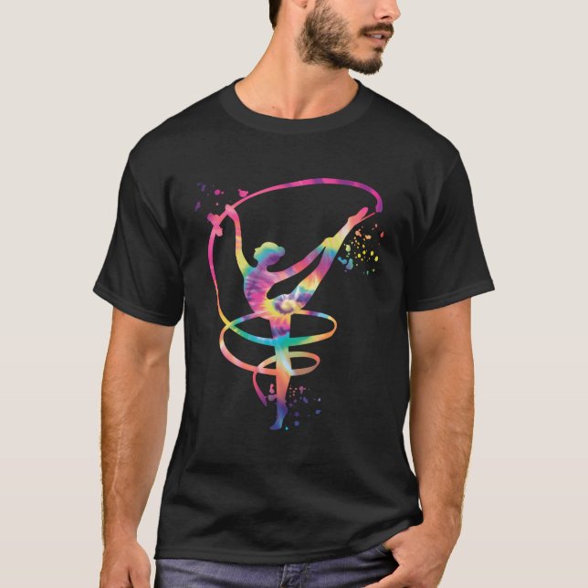 Gymnast med bandflickor Kids Rhythmic Gymnastics T Shirt (Framsida)