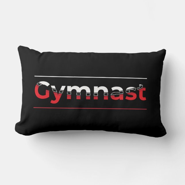 Gymnast - Minimalistisk Modern Gymnastik Ord Lumbarkudde (Framsida)