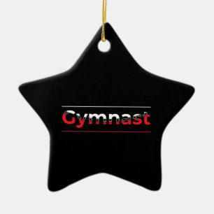 Gymnast - Minimalistisk modern gymnastika Ord Julgransprydnad Keramik