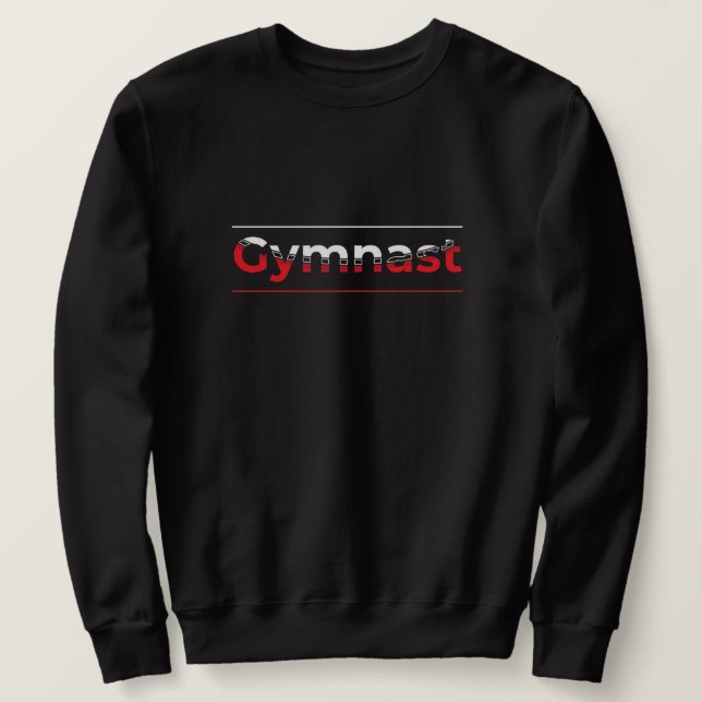 Gymnast - Minimalistisk modern gymnastika Ord Lång Ärmad Tröja (Design framsida)