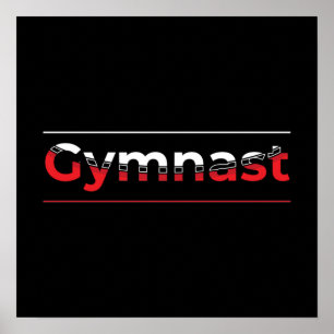 Gymnast - Minimalistisk modern gymnastika Ord Poster