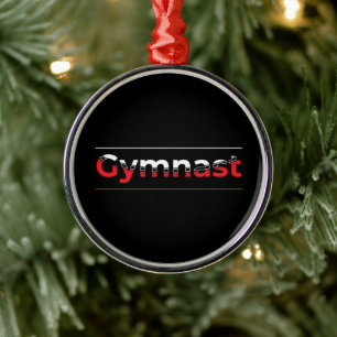 Gymnast - minimalistisk modern gymnastikord julgransprydnad metall