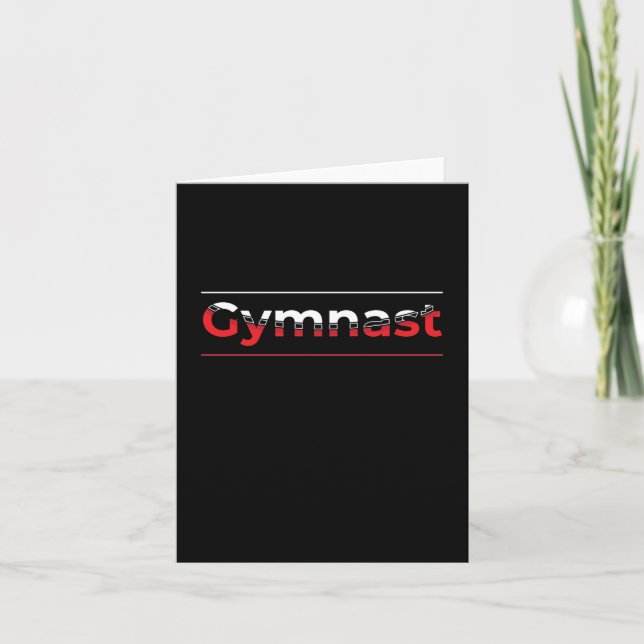 Gymnast - minimalistisk modern gymnastikord kort (Framsida)