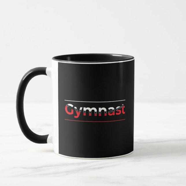 Gymnast - minimalistisk modern gymnastikord mugg (Vänster)
