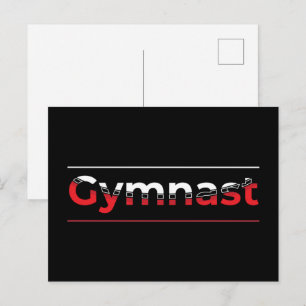 Gymnast - minimalistisk modern gymnastikord vykort