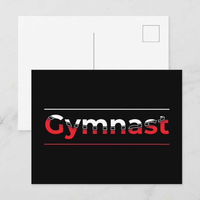 Gymnast - minimalistisk modern gymnastikord vykort (Fram/baksida)