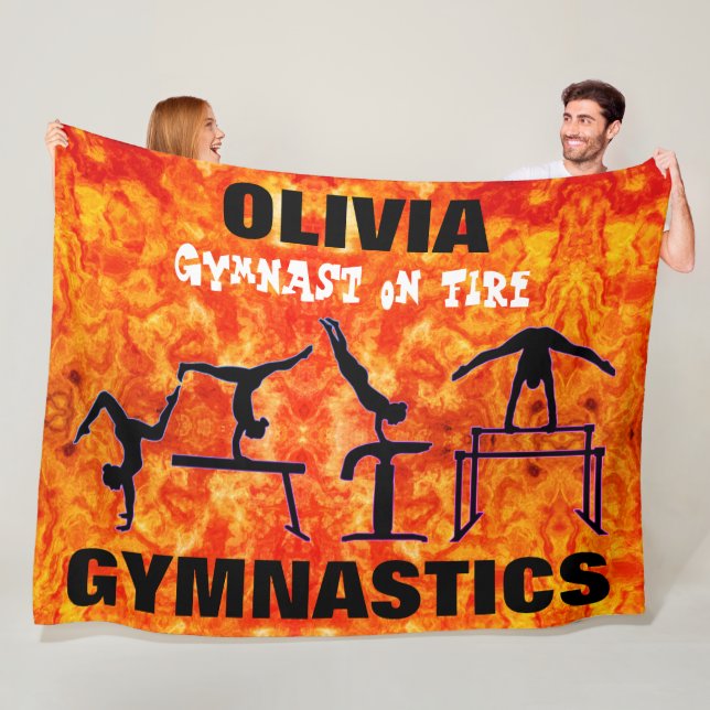 Gymnast on Fire - Girls Gymnastics Fleece Blanket (På plats)