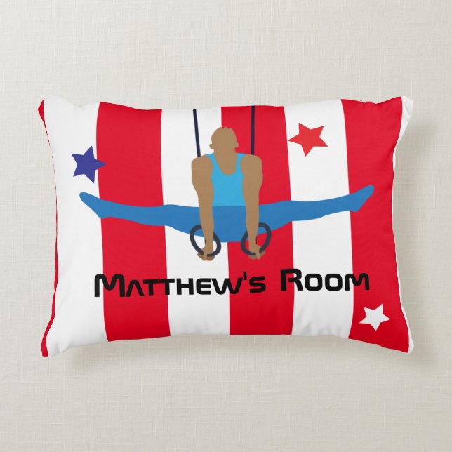 Gymnast on Ringar Personlig Prydnadskudde (Framsidan)