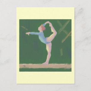 Gymnast på balansbommen, vykort