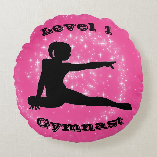 Gymnast på nivå 1 rund kudde (Framsidan)