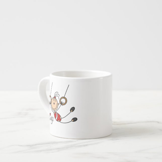 Gymnast på ringar espressomugg (Framsida vänster)