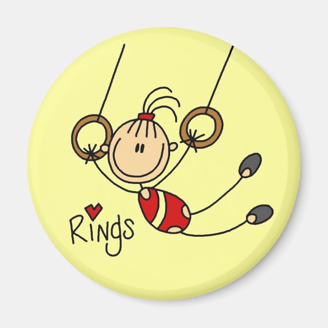 Gymnast på ringar magnet (Framsidan)