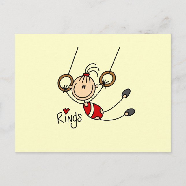 Gymnast på Ringar Vykort (Framsida)