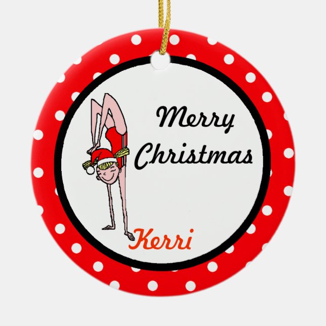 Gymnast Personalize Ornament Handstand Girl (Framsidan)