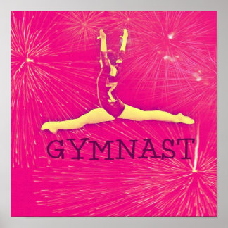 Gymnast-Poster - delade hopp för fyrverkerier i Ro Poster