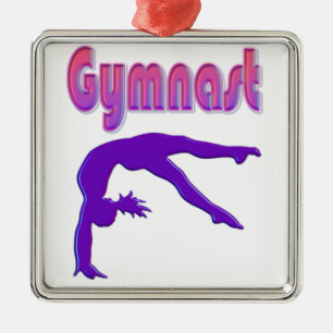 Gymnast Power Tumbling Lila Metallic Julgransprydnad Metall