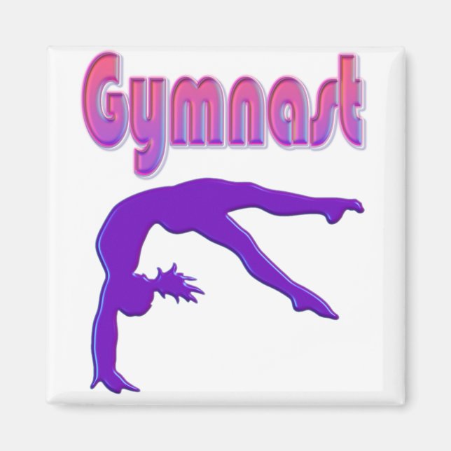 Gymnast Power Tumbling Lila Metallic Magnet (Framsidan)