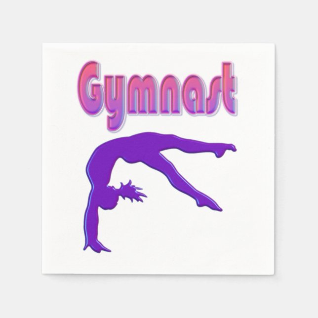 Gymnast Power Tumbling Lila Metallic Pappersservett (Framsidan)