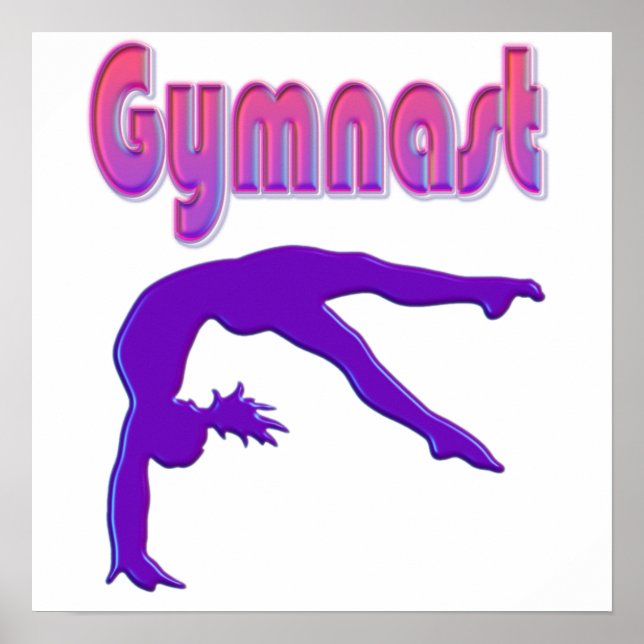Gymnast Power Tumbling Lila Metallic Poster (Framsidan)