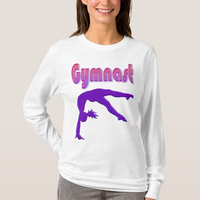 Gymnast Power Tumbling Lila Metallic T Shirt (Framsida)
