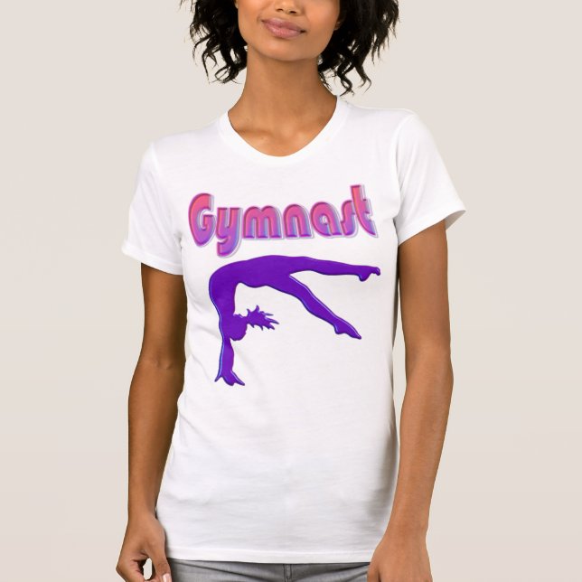 Gymnast Power Tumbling Lila Metallic T Shirt (Framsida)