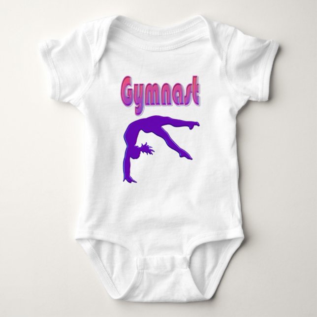 Gymnast Power Tumbling Lila Metallic T Shirt (Framsida)