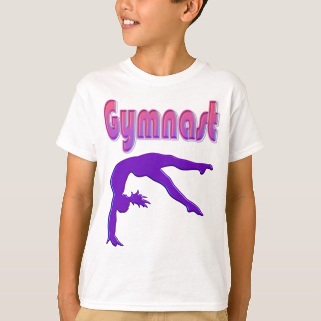 Gymnast Power Tumbling Lila Metallisk T Shirt (Framsida)