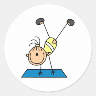Gymnast Practicing Runt Klistermärke