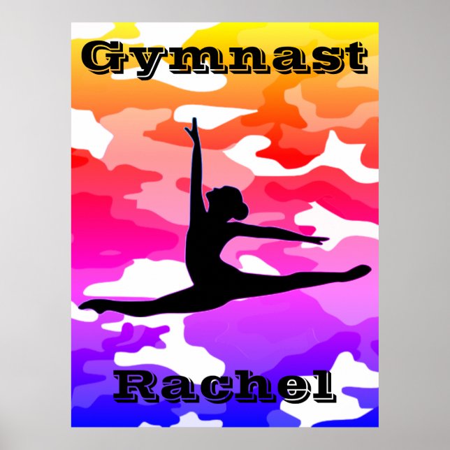 Gymnast Rainbow Camouflage Poster (Framsidan)