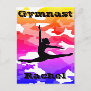 Gymnast Rainbow Camouflage Vykort