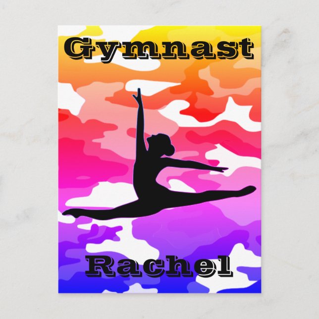 Gymnast Regnbågsmaskering Vykort (Framsida)
