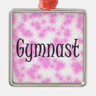 Gymnast Rosa och White Julgransprydnad Metall