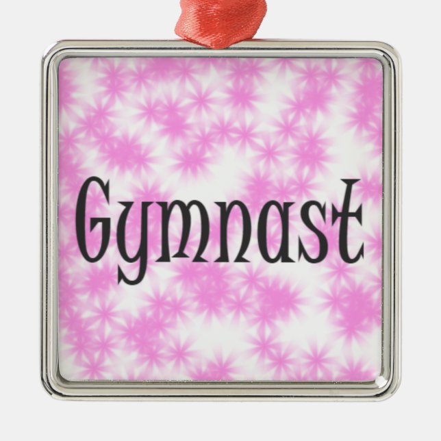 Gymnast Rosa och White Julgransprydnad Metall (Framsidan)