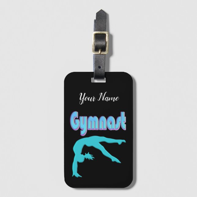 Gymnast-ryggledaren steg ut och ut bagagebricka (Framsida vertikal)